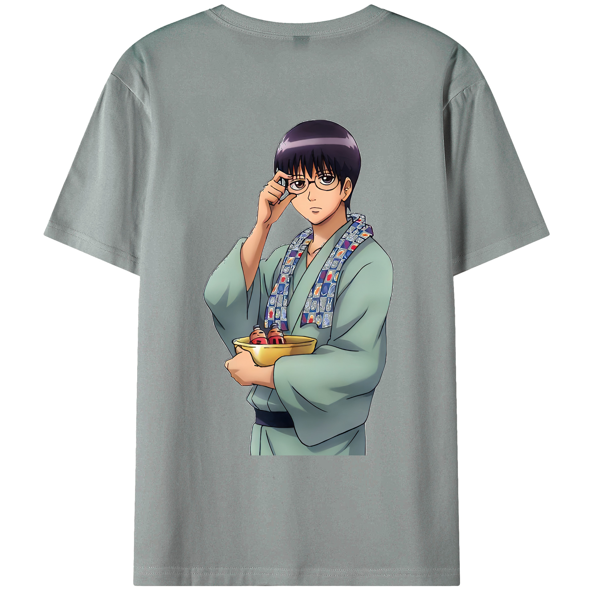 （画像用） ぎんたま 坂田銀時（さかたぎんとき） 神楽 志村新八（しむら しんぱち） GINTAMA Sakata Gintoki Kagura Shimura Shinpachi 綿100％ メンズ半袖Tシャツ（バックプリント） 通気性